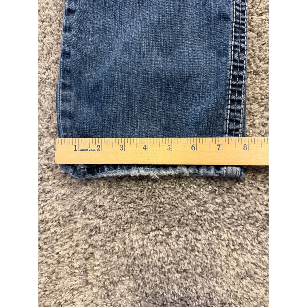 BKE Jeans Mens 32R Blue Tyler Straight Leg Stretch Distressed Denim Pants *